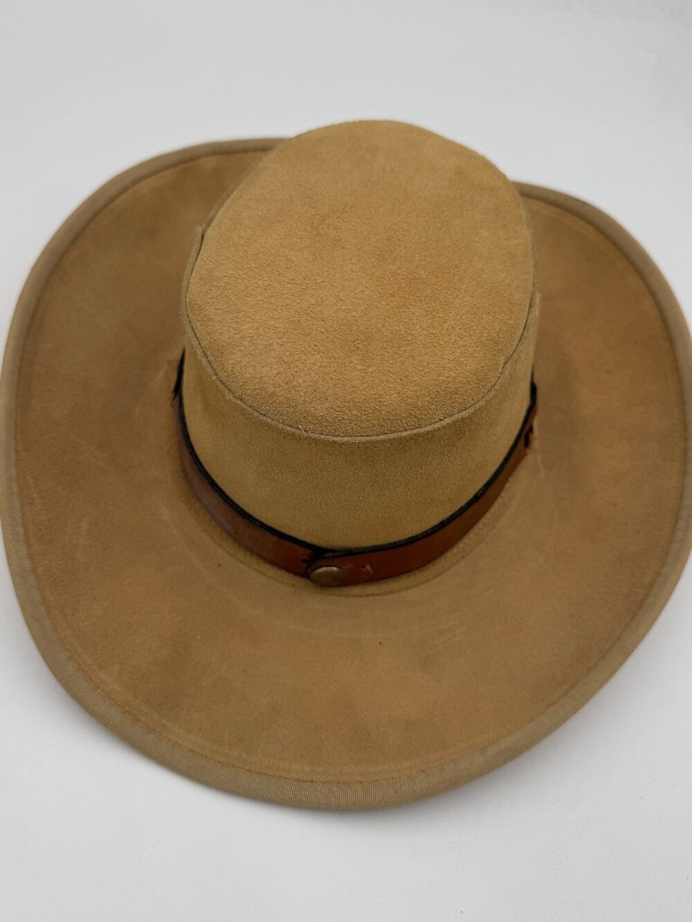 Vintage Suede Skully Cowboy Style Hat Size Medium